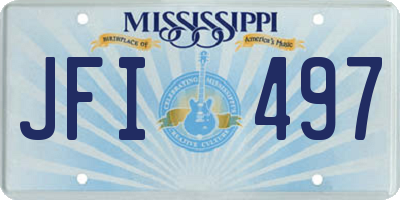 MS license plate JFI497