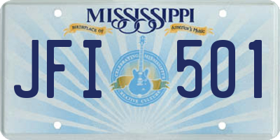 MS license plate JFI501