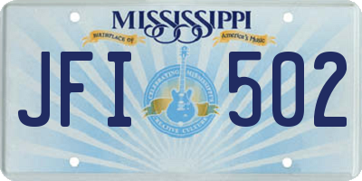 MS license plate JFI502