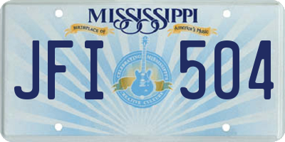 MS license plate JFI504