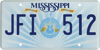 MS license plate JFI512