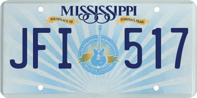 MS license plate JFI517