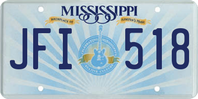 MS license plate JFI518