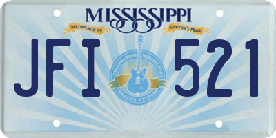 MS license plate JFI521