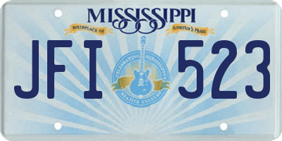 MS license plate JFI523