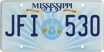MS license plate JFI530