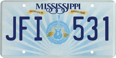 MS license plate JFI531