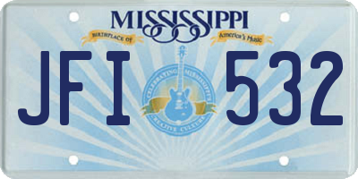 MS license plate JFI532
