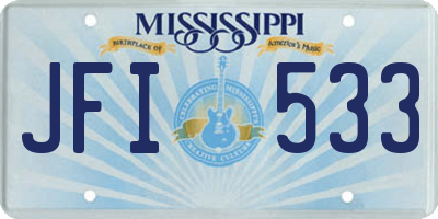 MS license plate JFI533