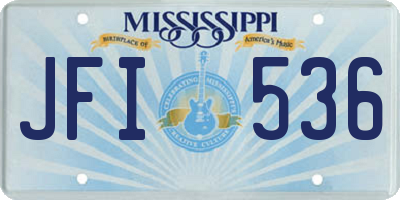MS license plate JFI536