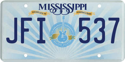 MS license plate JFI537