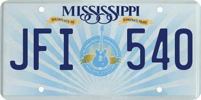 MS license plate JFI540