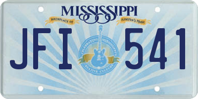 MS license plate JFI541