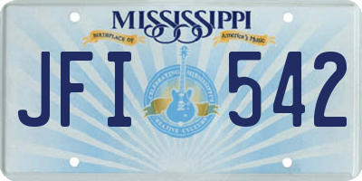 MS license plate JFI542