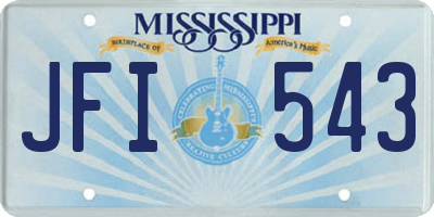 MS license plate JFI543