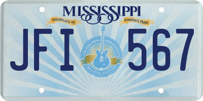 MS license plate JFI567