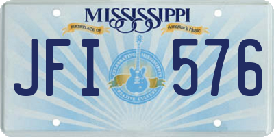 MS license plate JFI576