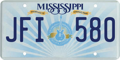 MS license plate JFI580