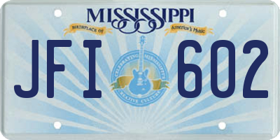 MS license plate JFI602