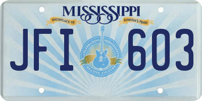 MS license plate JFI603