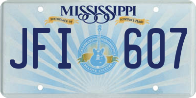 MS license plate JFI607