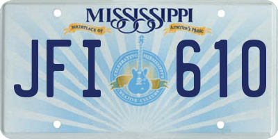 MS license plate JFI610