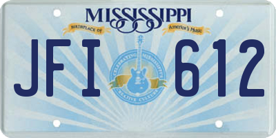 MS license plate JFI612