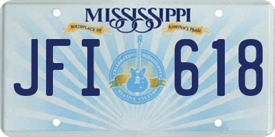 MS license plate JFI618