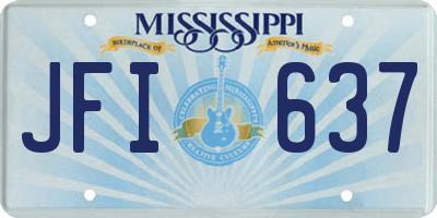 MS license plate JFI637