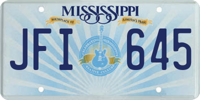 MS license plate JFI645