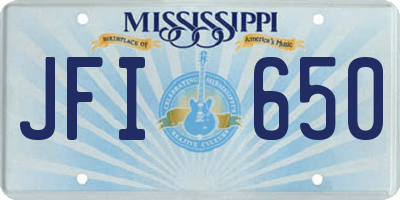 MS license plate JFI650