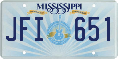 MS license plate JFI651