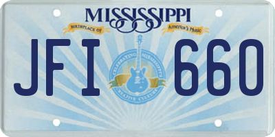 MS license plate JFI660
