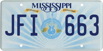 MS license plate JFI663