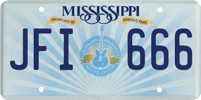 MS license plate JFI666