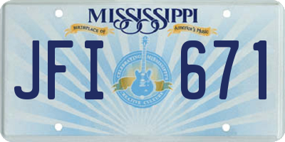 MS license plate JFI671