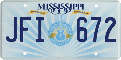 MS license plate JFI672