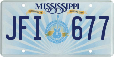 MS license plate JFI677
