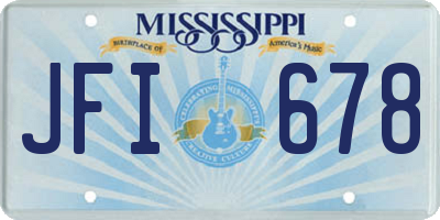 MS license plate JFI678