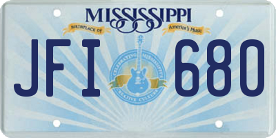 MS license plate JFI680