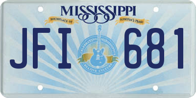 MS license plate JFI681
