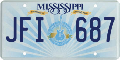 MS license plate JFI687