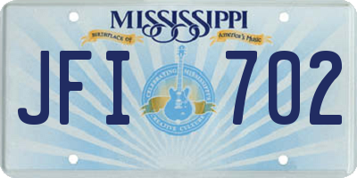 MS license plate JFI702