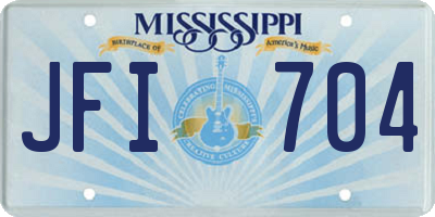 MS license plate JFI704