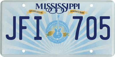 MS license plate JFI705