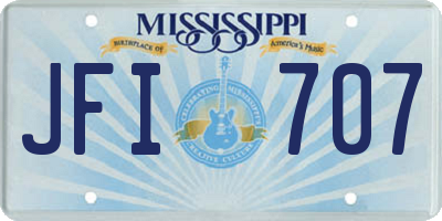 MS license plate JFI707