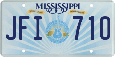 MS license plate JFI710