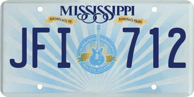 MS license plate JFI712