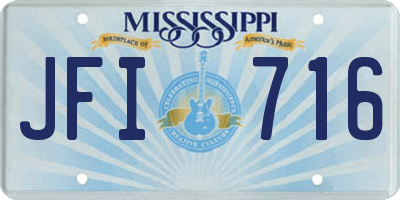 MS license plate JFI716