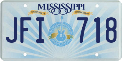 MS license plate JFI718